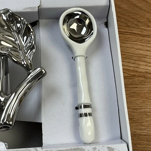 Pampa Bay Silver Pomegranate Bowl‎ and Spoon Set Titanium Finish- Beautiful NEW - Picture 4 of 8